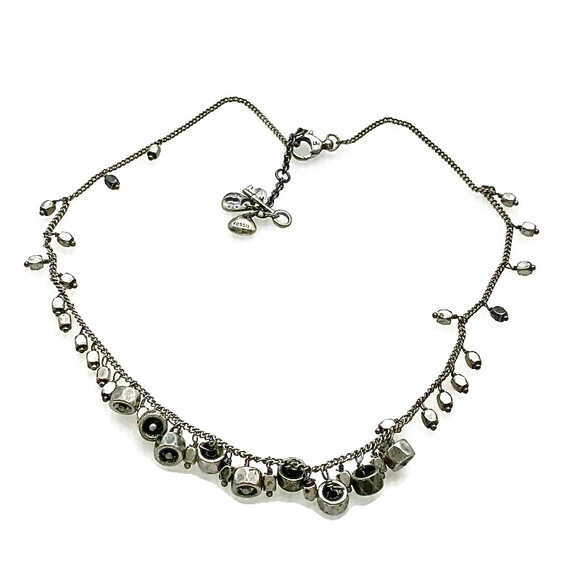 Fossil Silver Tone Hex Nuts Cluster Necklace - Picture 3 of 13